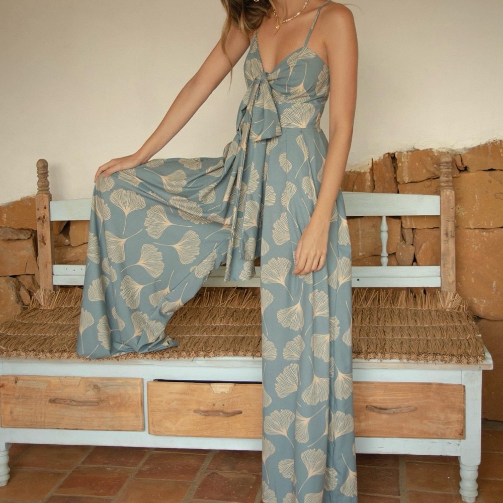 Ginkgo Leaves Pattern Jumpsuit